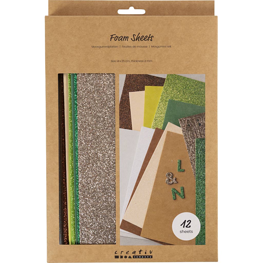 Foam Sheets Size 14x25cm - Nature Colours (12 Sheets)