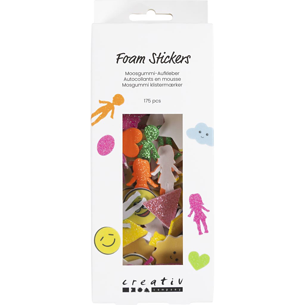 Foam Stickers - Geometry People Smileys 10-40mm (175 Pack)