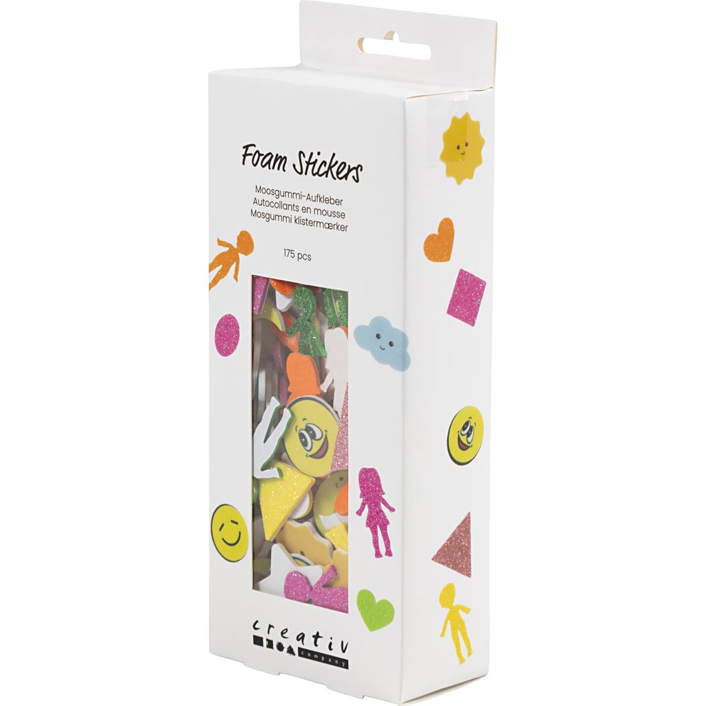 Foam Stickers - Geometry People Smileys 10-40mm (175 Pack)
