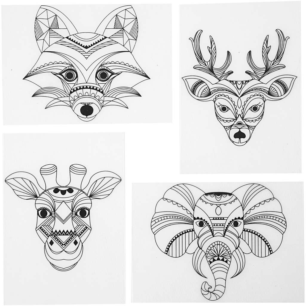 Shrink plastic sheets with motifs