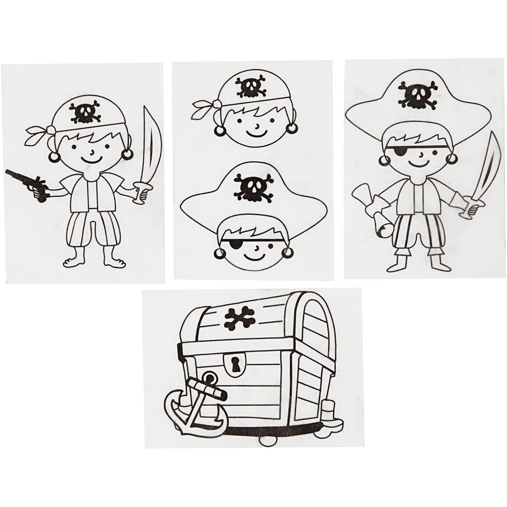 Shrink plastic sheets with motifs