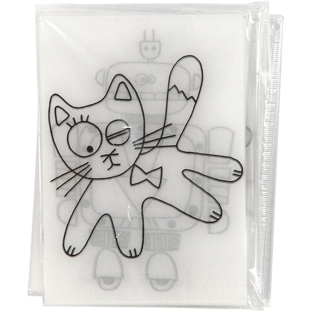 Shrink plastic sheets with motifs