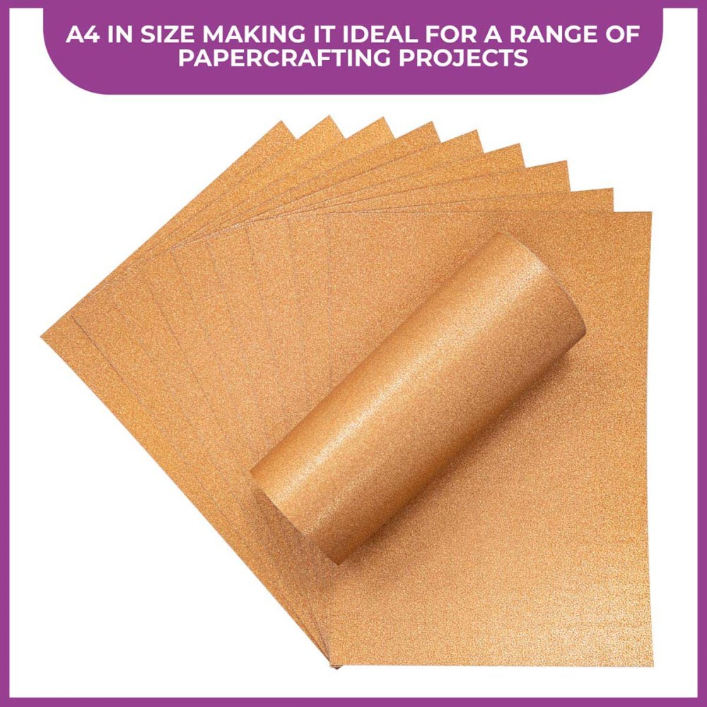 Crafter's Companion Glitter Card 10 Pack- Rose Gold