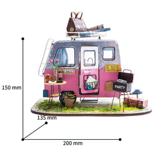 Rolife Happy Camper DGM04 DIY Miniature Camping Car Dollhouse Kit