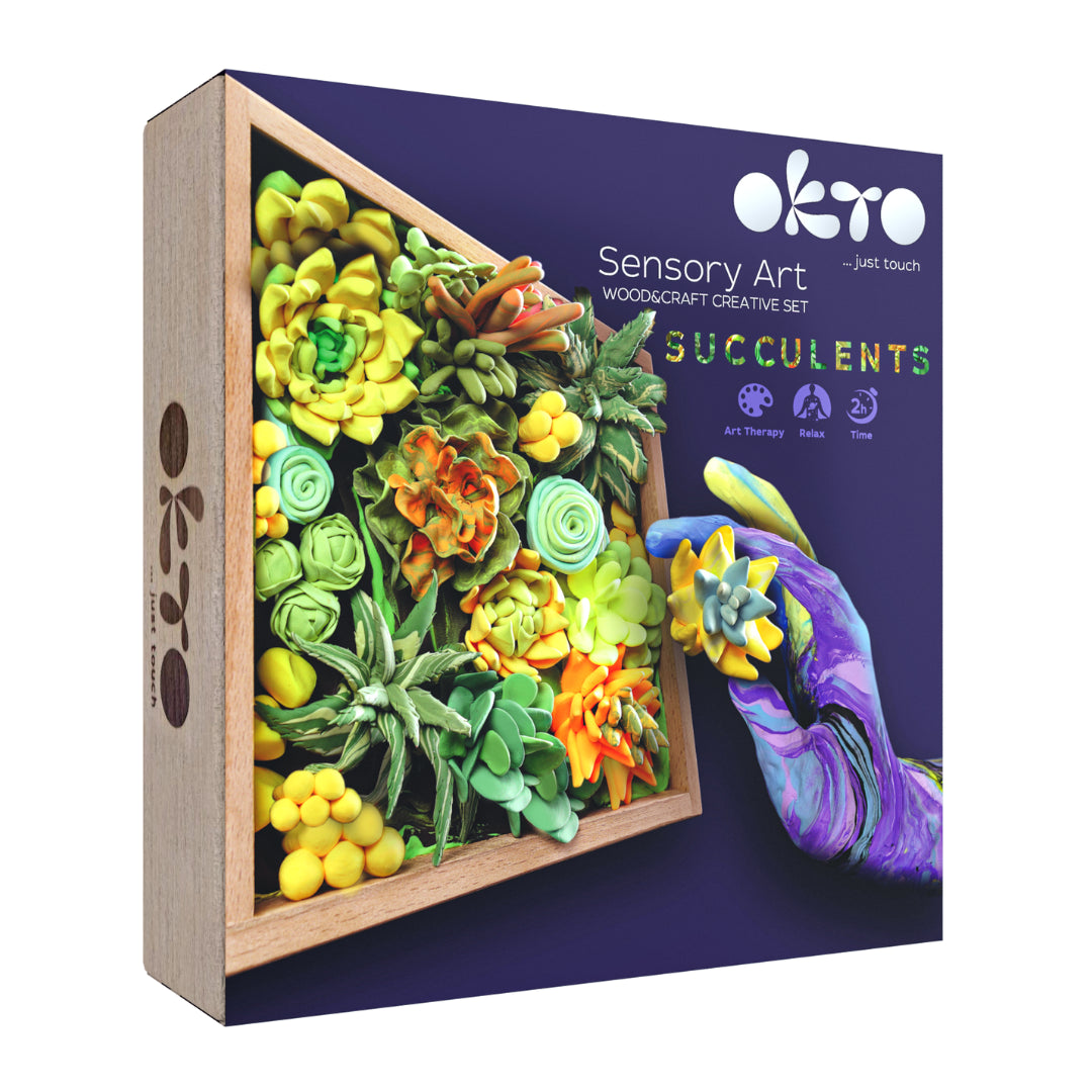 OKTO Wood & Clay Craft DIY - Succulents Energy