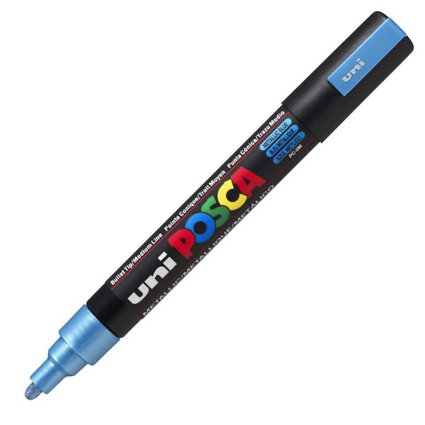uni Posca PC-5M Medium Bullet Tip Paint Marker Metallic Blue