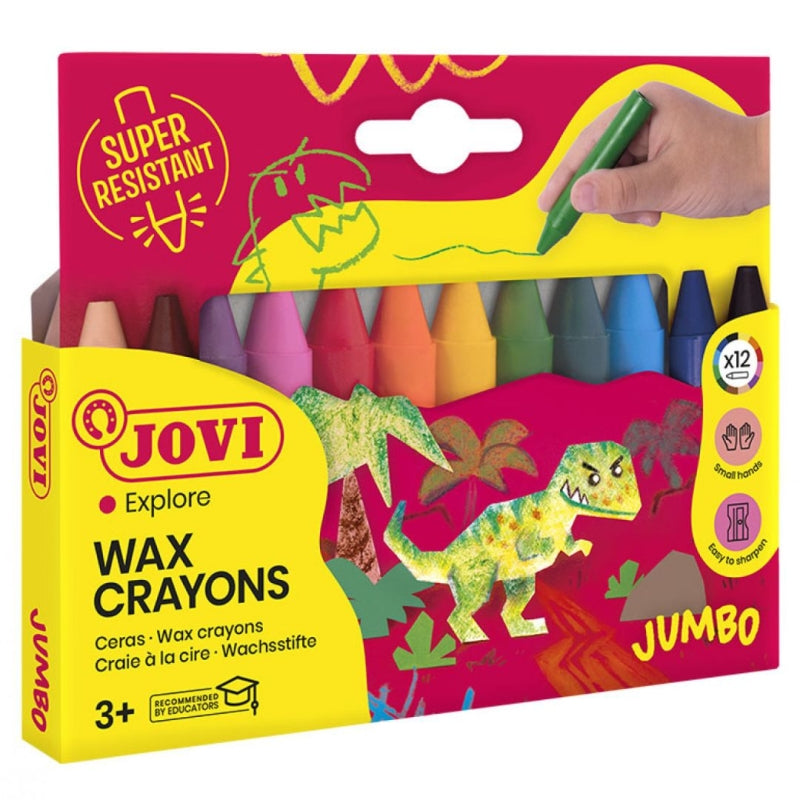 Jovi Wax Crayons Jumbo Set (12 Assorted Colours)