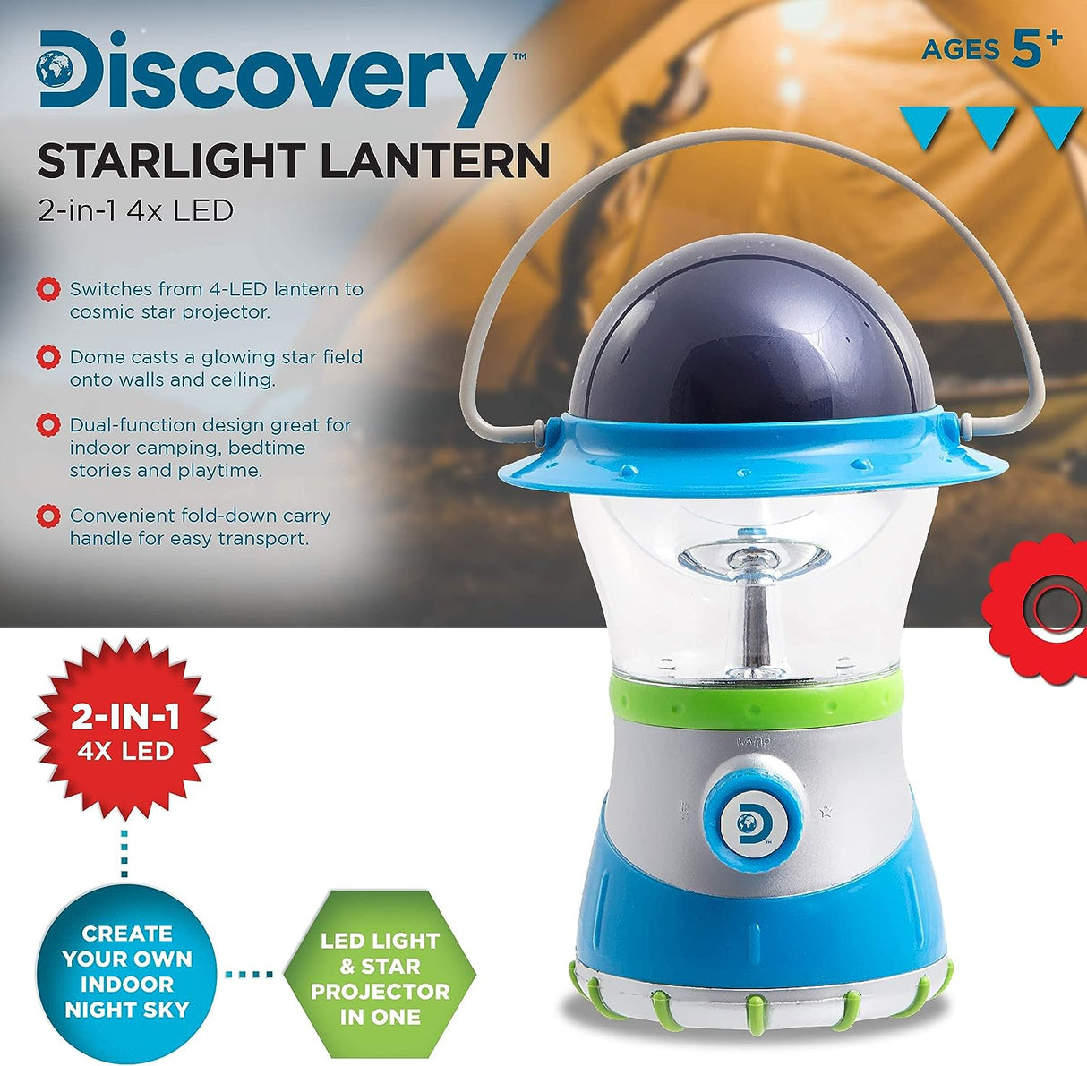 Discovery Toy Kids Starlight Lantern LED Light and Star Projector