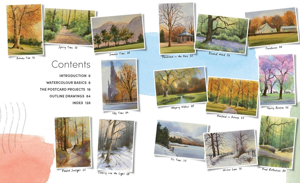 Ready to Paint Postcards: Woodlands Book