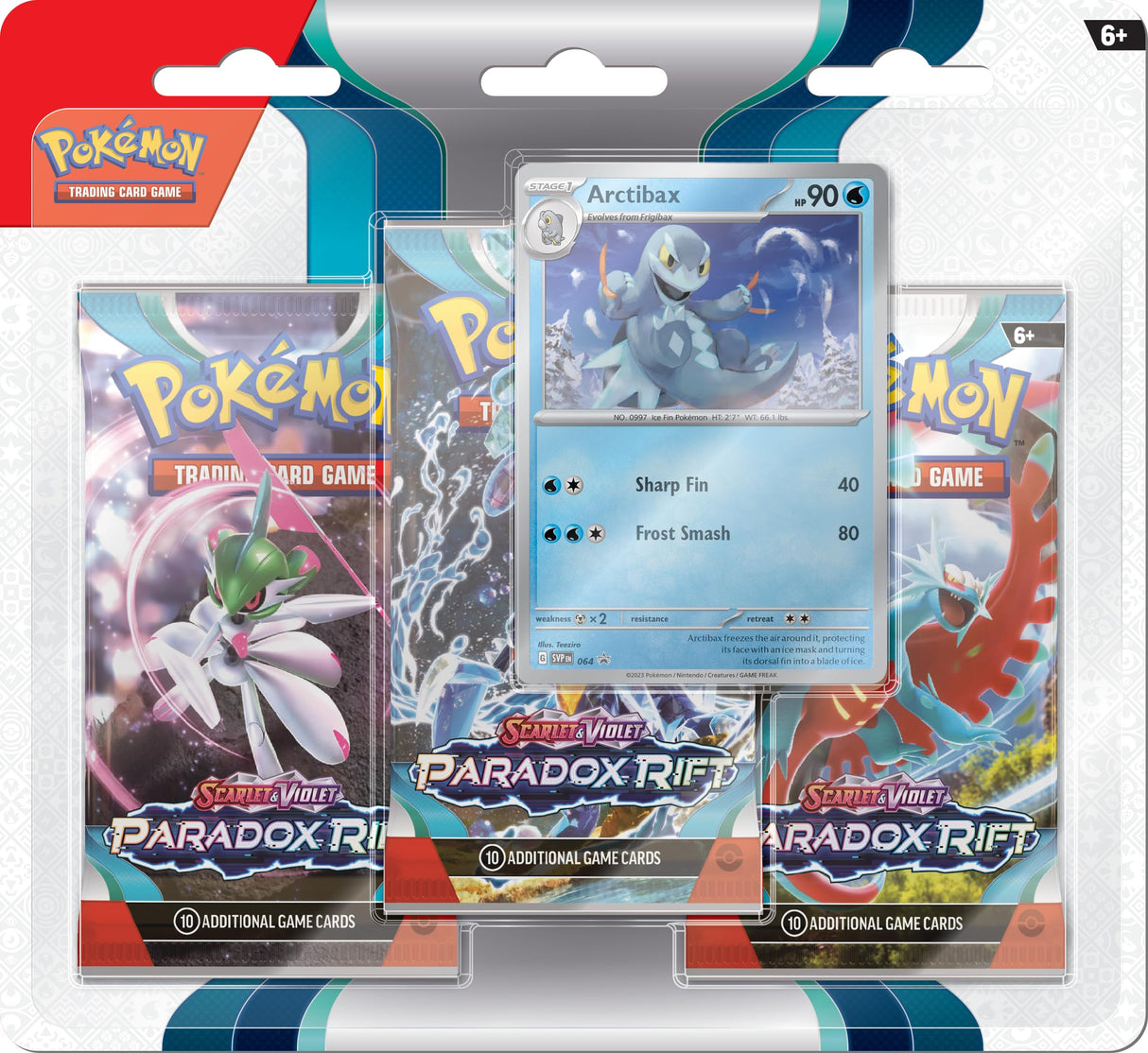 Pokémon TCG: Scarlet & Violet 4 Paradox Rift - 3 Pack Blister Arctibax
