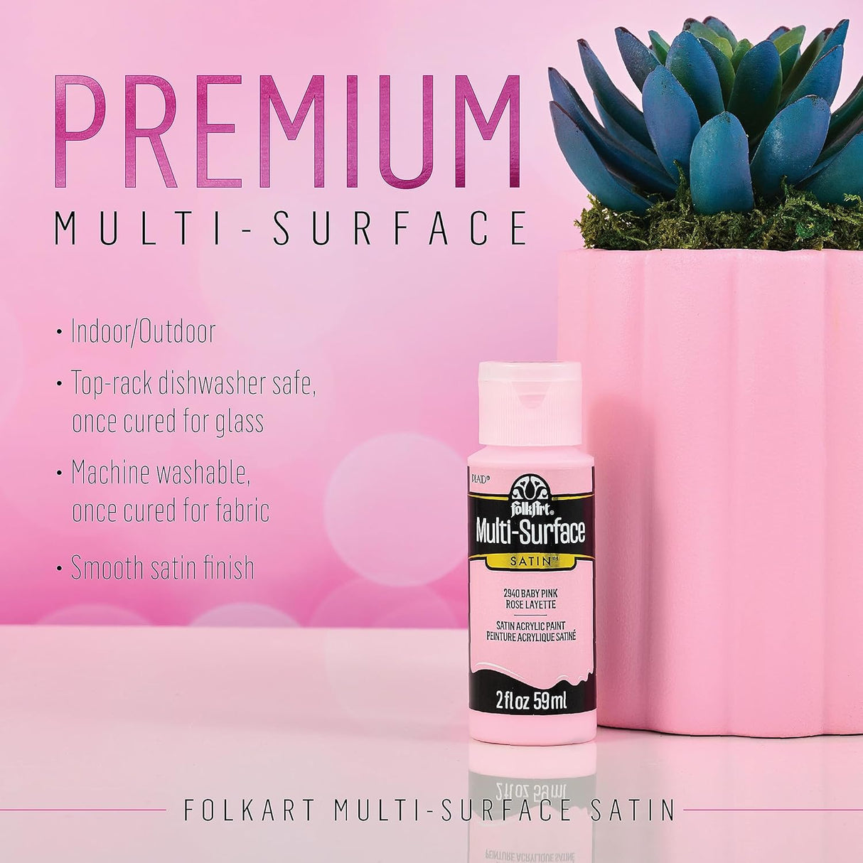 FolkArt Multi-Surface Acrylic 59ml - Baby Pink