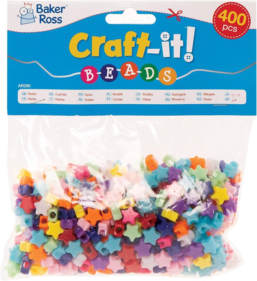 Baker Ross AR290 Star Beads (Pack of 400)