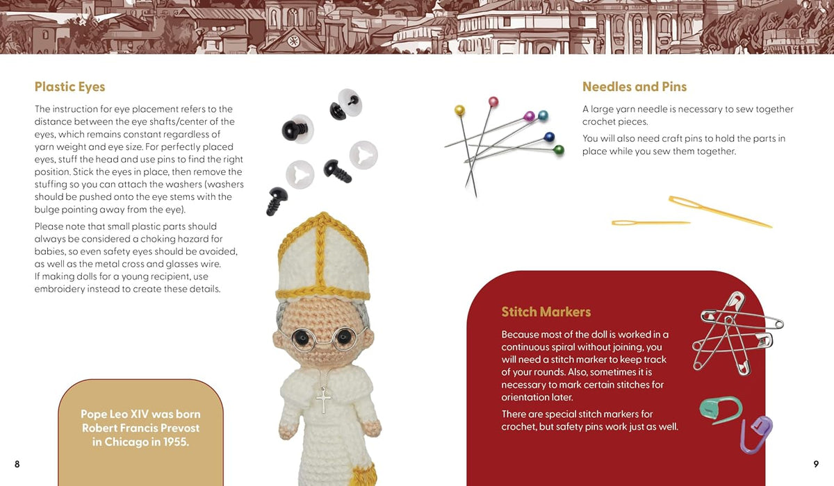 Unofficial Pope Leo XIV Book & Crochet Kit