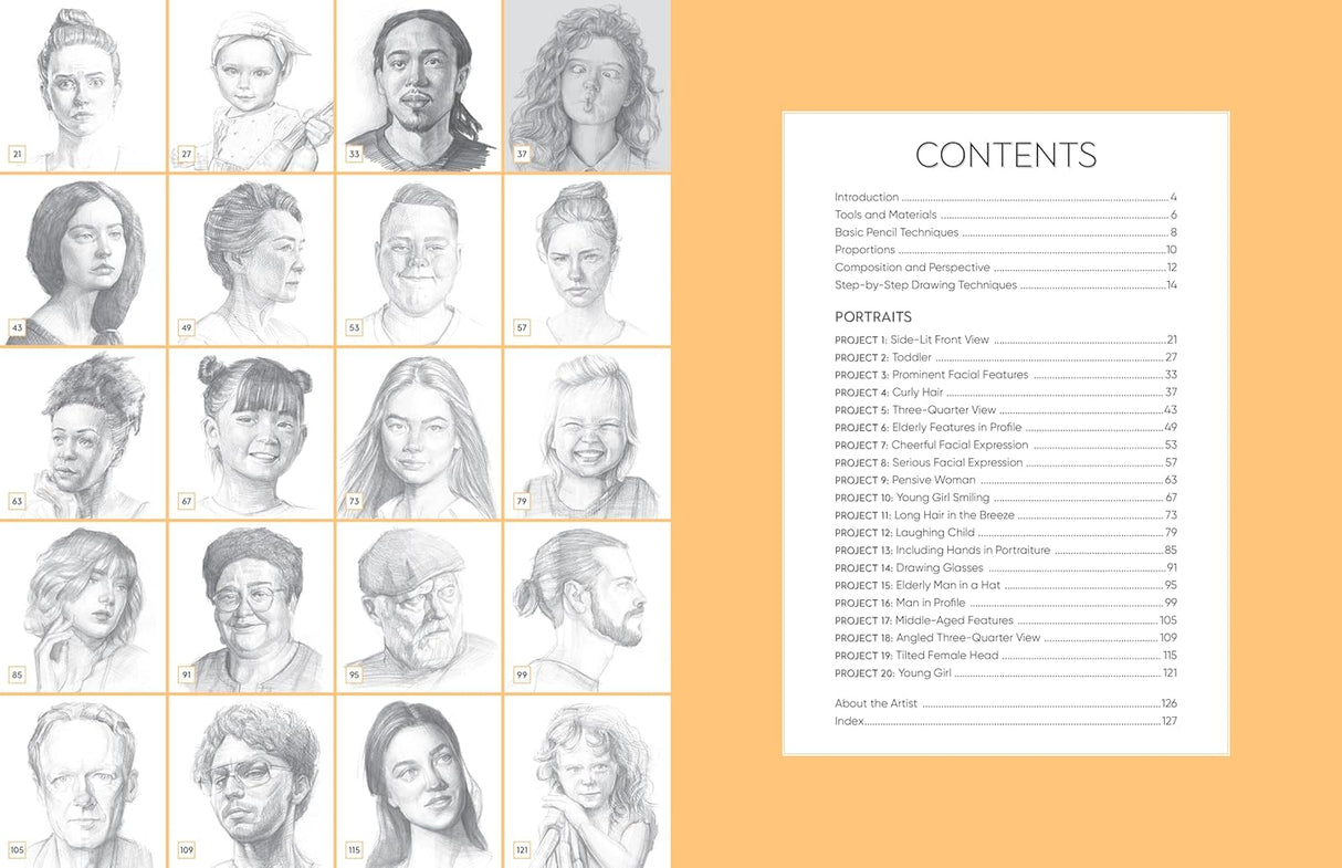 Pencil Drawing Portraits Book