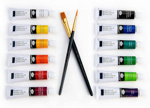 Essentials Acrylic Paint Set 12 X 12Ml With Brush