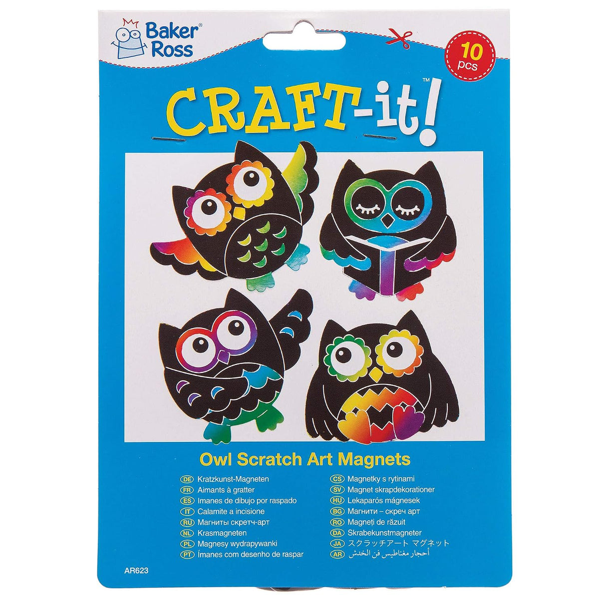 Owl Scratch Art Magnets (Pack of 10)