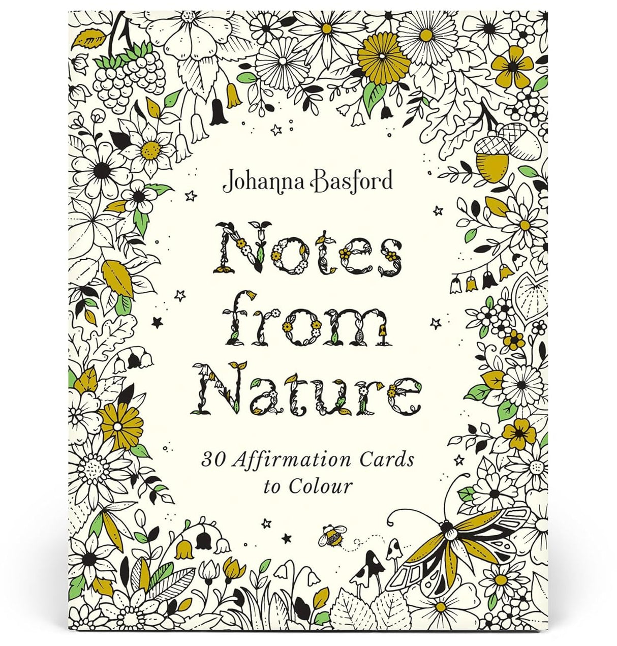 Book titled 'Notes from Nature' by Johanna Basford with floral design on a white background