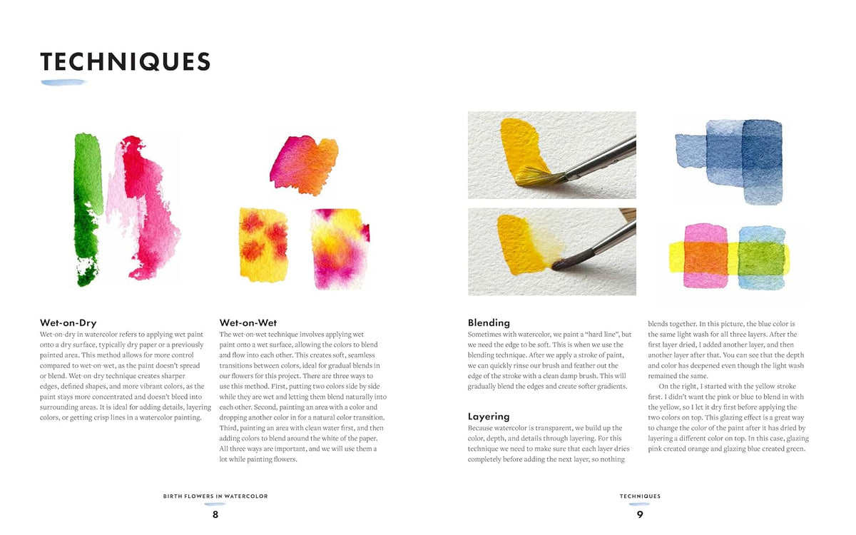 Birth Flowers In Watercolor Book