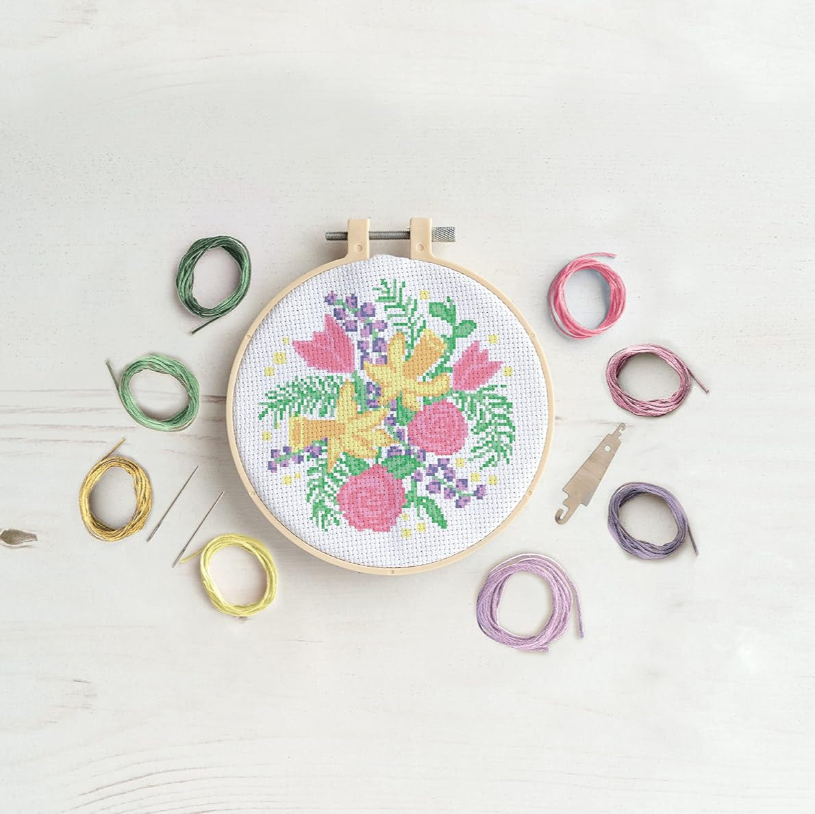 Simply Make Cross Stitch Kit - Spring Flowers