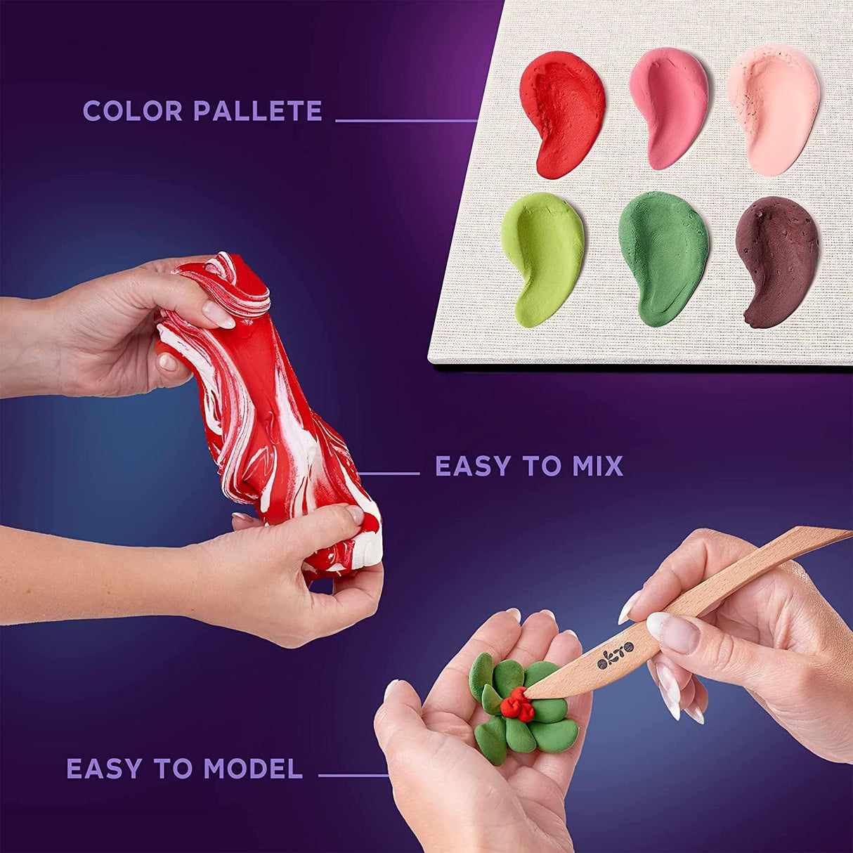 OKTO Wood & Sensory Art DIY Kit - Succulents: Passion