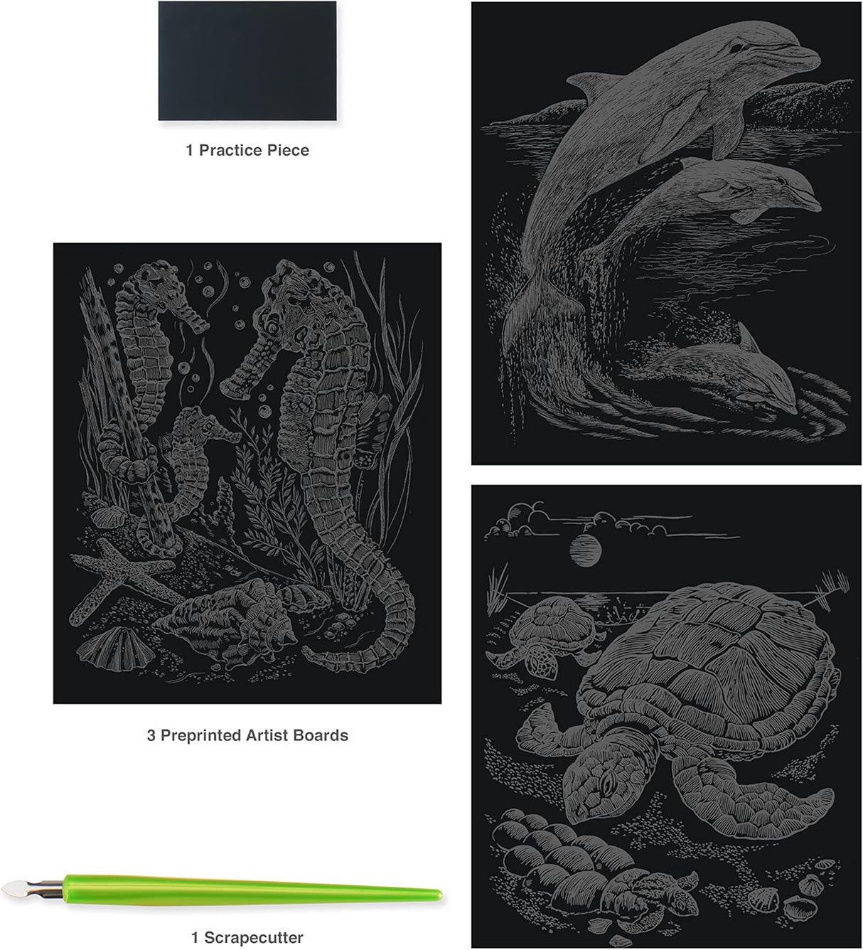 Engraving Art Silver Foil Set (3 Piece)