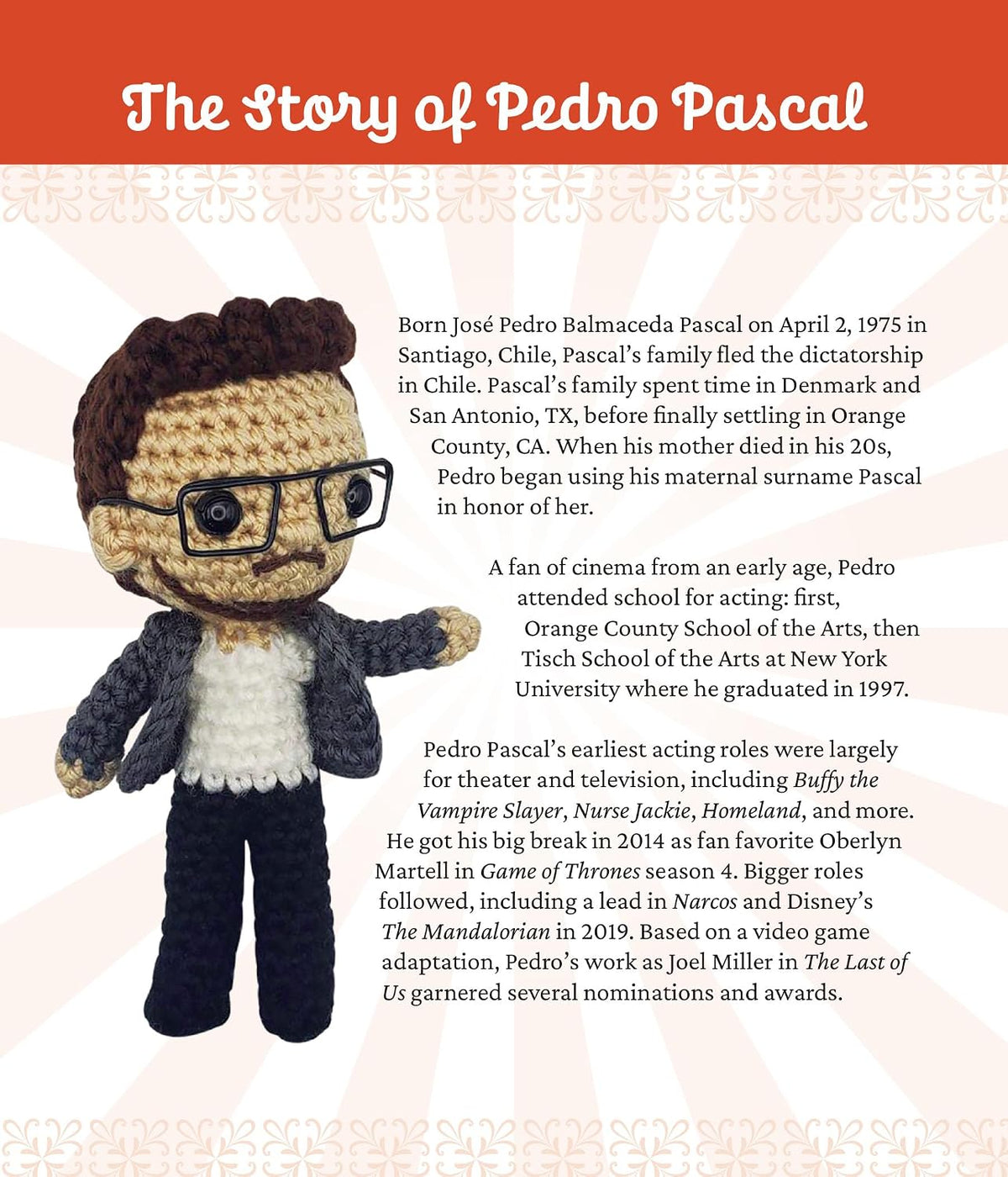 Unofficial Pedro Pascal Book & Crochet Kit