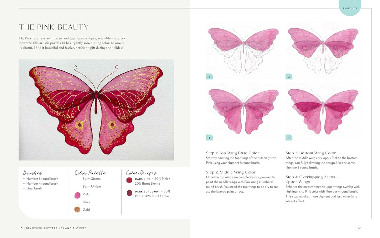 Watercolor This Book: Beautiful Butterflies & Flowers