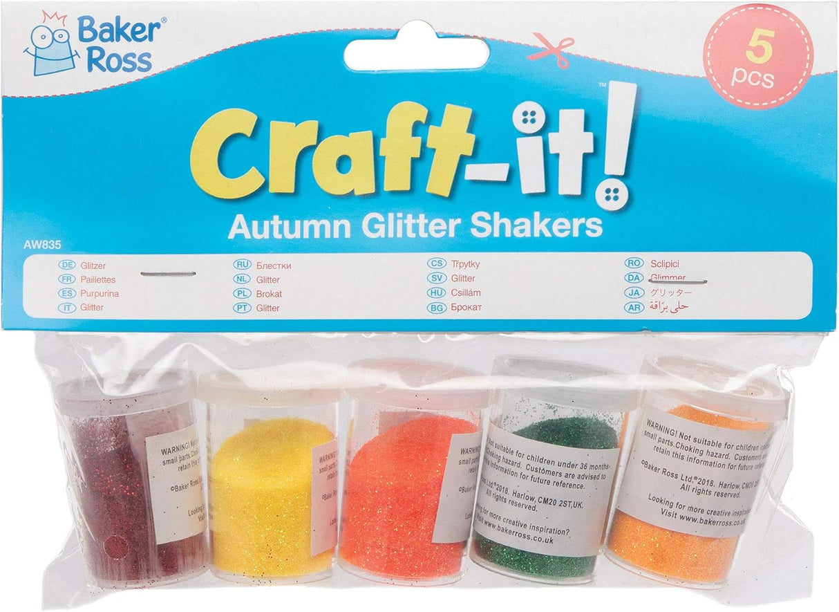 Autumn Glitter Shakers (Pack of 5)