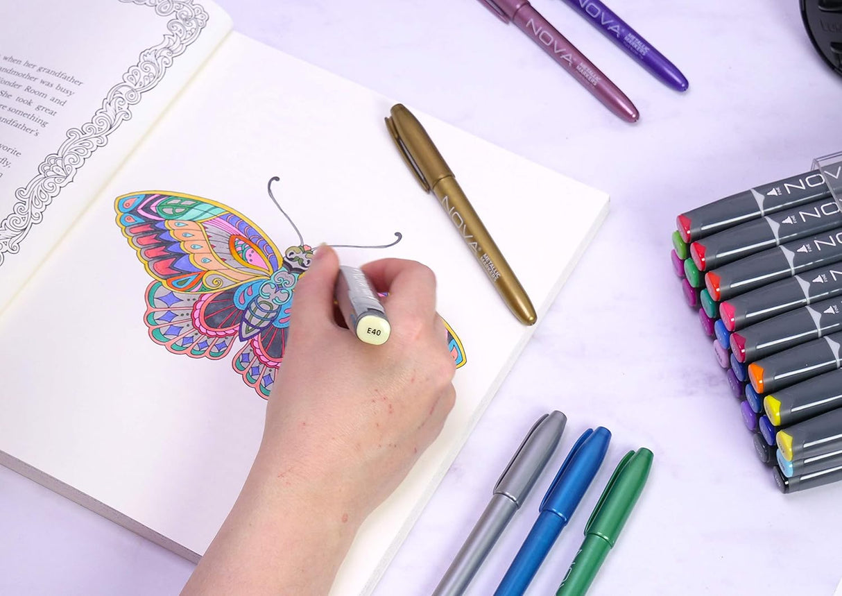 Nova Designer Dual Tip Alcohol Markers - Social Blends (24 Pack)