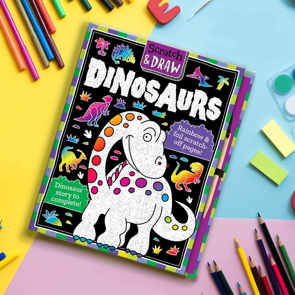 Scratch and Draw Book Dinosaurs