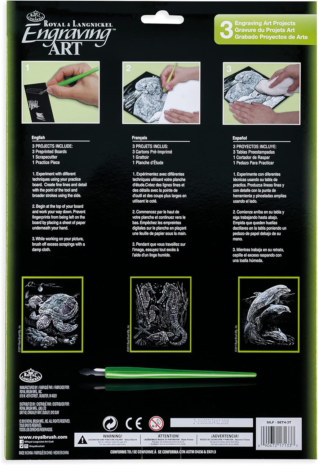 Engraving Art Silver Foil Set (3 Piece)