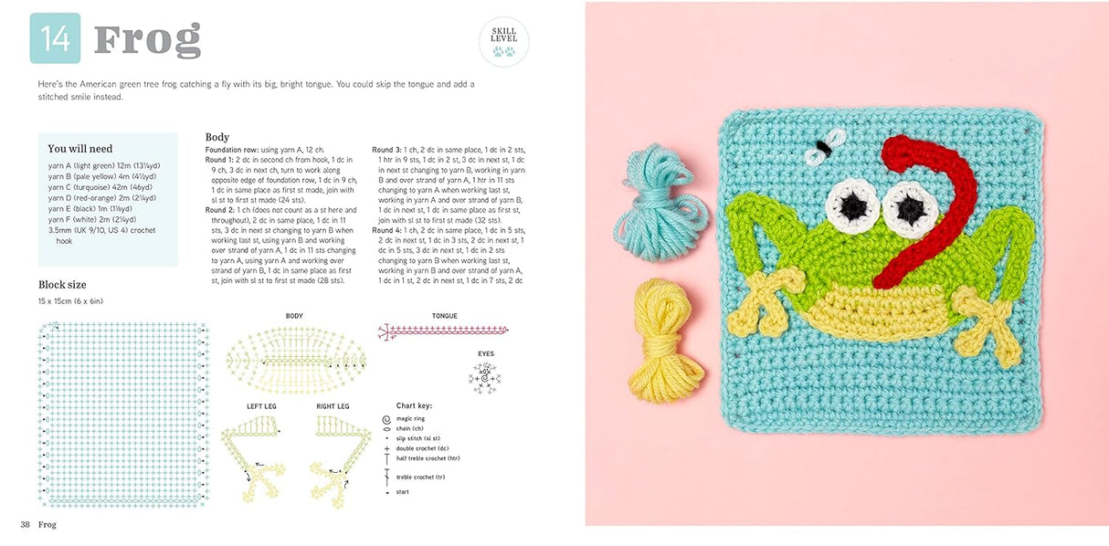 Animal Granny Squares Crochet Book by Leonie Morga