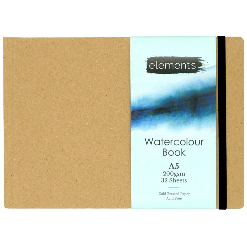 Elements A5 Hard Cover Watercolour Book Landscape