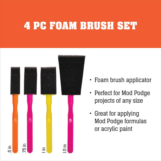 Mod Podge 4 Piece Foam Brush Set