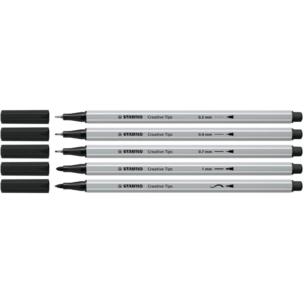 Stabilo Multi Liner Creative Tips - Black (Pack of 5)