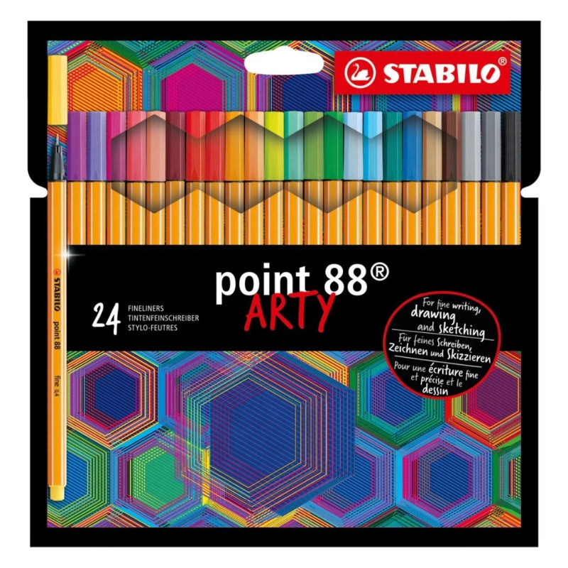 Stabilo Point 88 Arty Fineliners - Assorted Colours (24 Pack)
