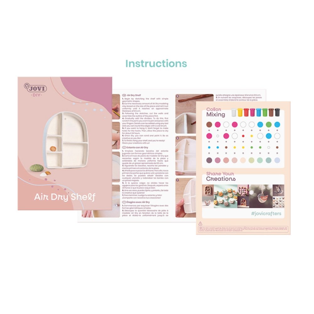 JOVI DIY Craft Kit - DIY Air Dry Clay Shelf