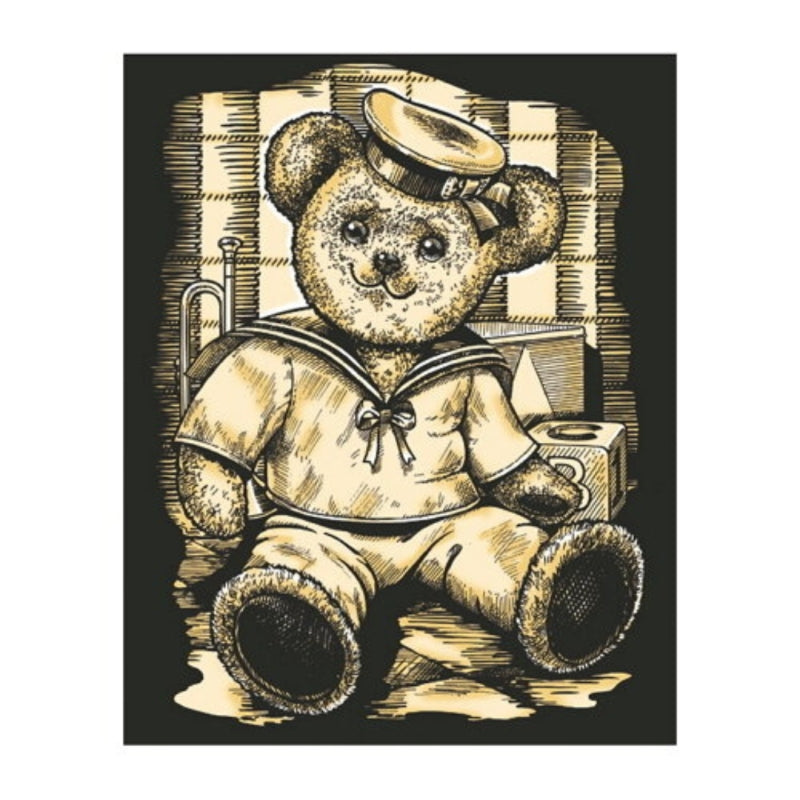 Artfoil Copper Scratch Art - Teddy Bear