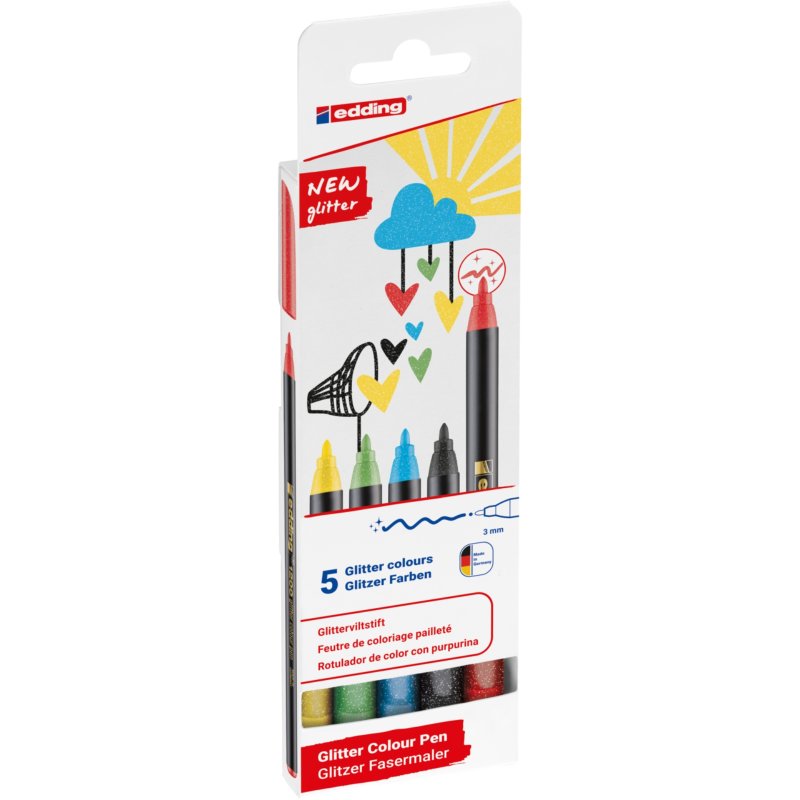 Edding 1200 Colour Glitter Pen (Set of 5)