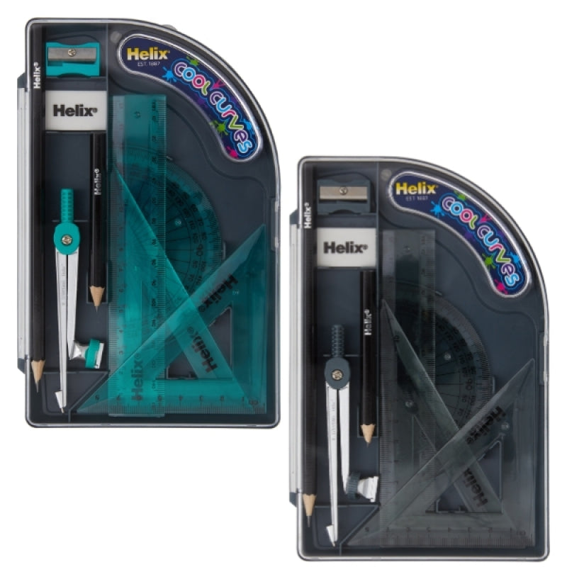 Helix Cool Curves Maths Set (Assorted Colours)