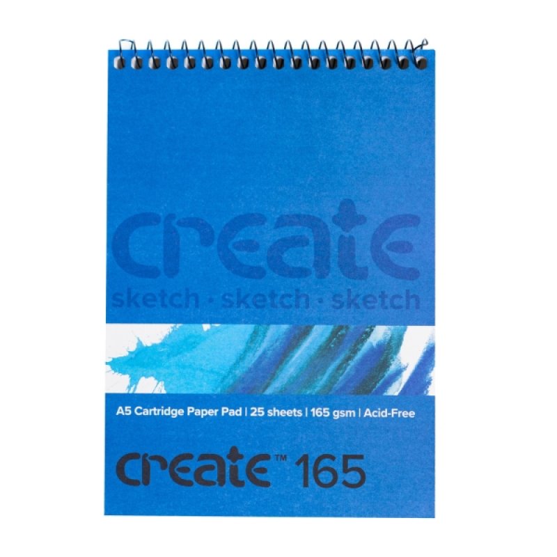 Create Cartridge Spiral A5 Sketch Pad 165gsm (25 Pages)
