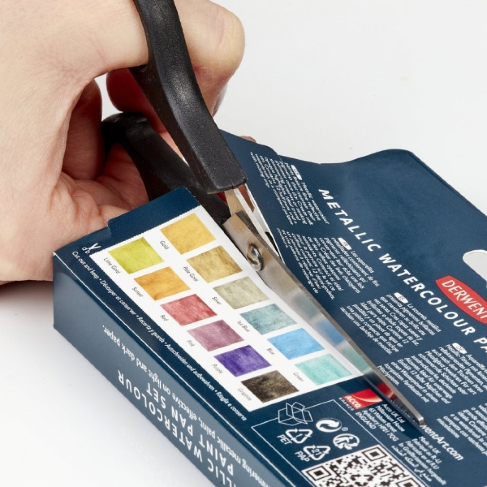 Derwent Metallic Watercolour Paint Palette (12 Pans)