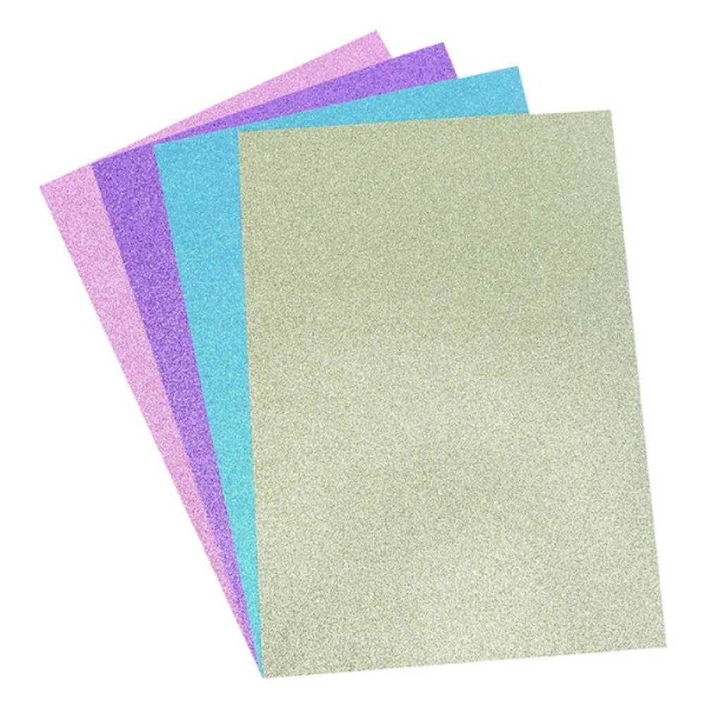 Dovecraft Glitter Card A4 Pad - Pastels (24 Sheets)