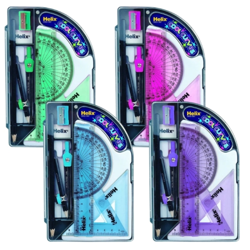 Helix Cool Curves Maths Set Cool Colours (Assortment)