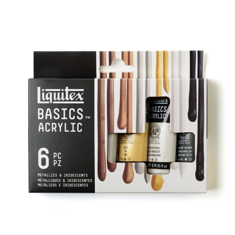 Liquitex Basics Acrylic Set - Metallic & Iridescent ( 6x22ml)