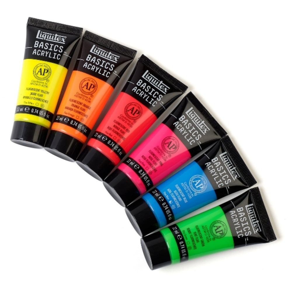 Liquitex Basics Acrylic Paint Set - Fluorescents (6x22ml)