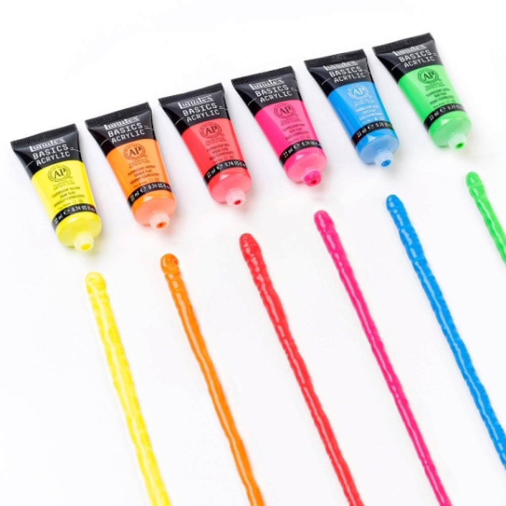 Liquitex Basics Acrylic Paint Set - Fluorescents (6x22ml)