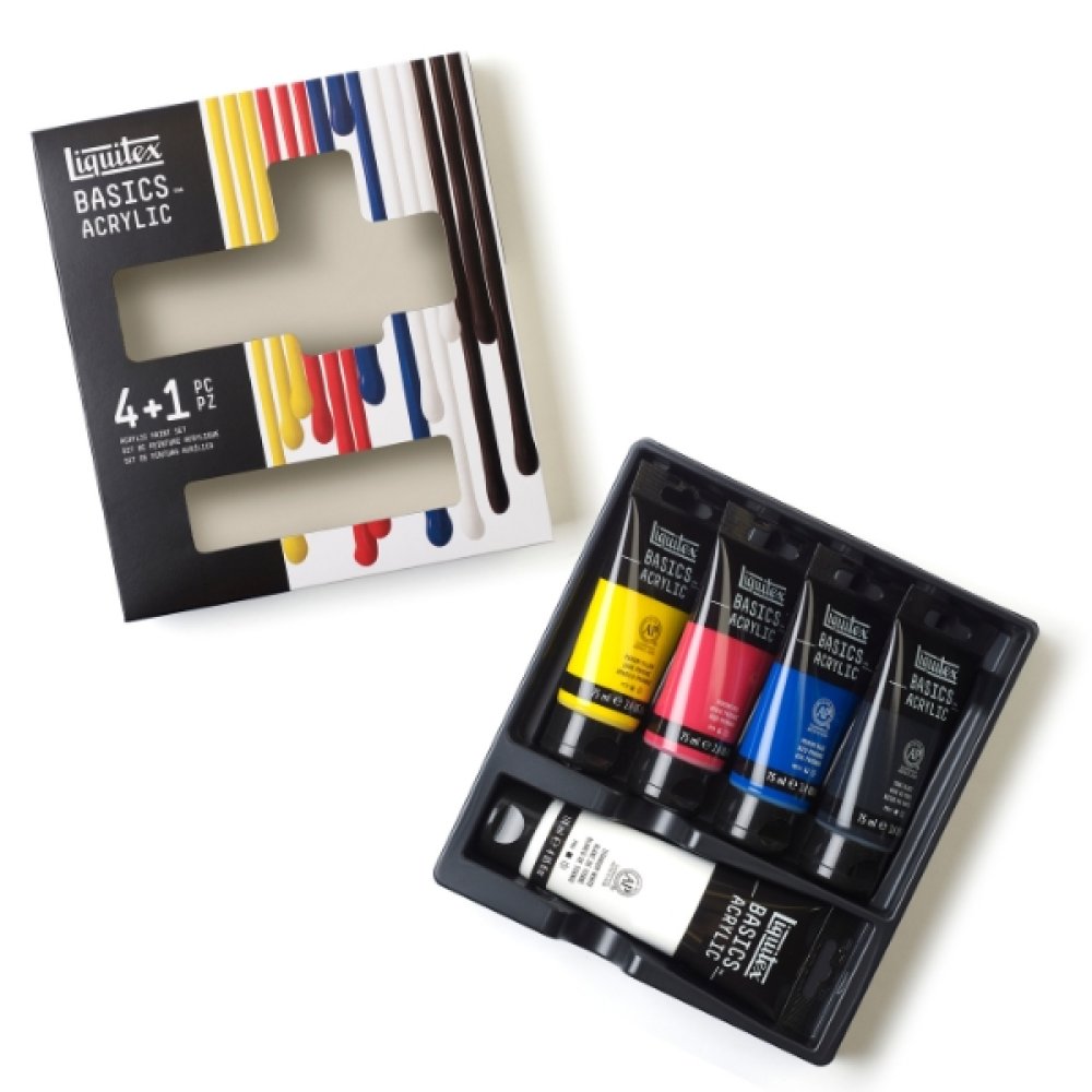 Liquitex Basics Acrylic Paint Set (4x75ml + 1x118ml)