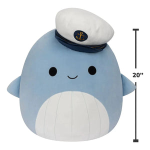 Squishmallows 20 Inch Samir Whale with Sailor Hat