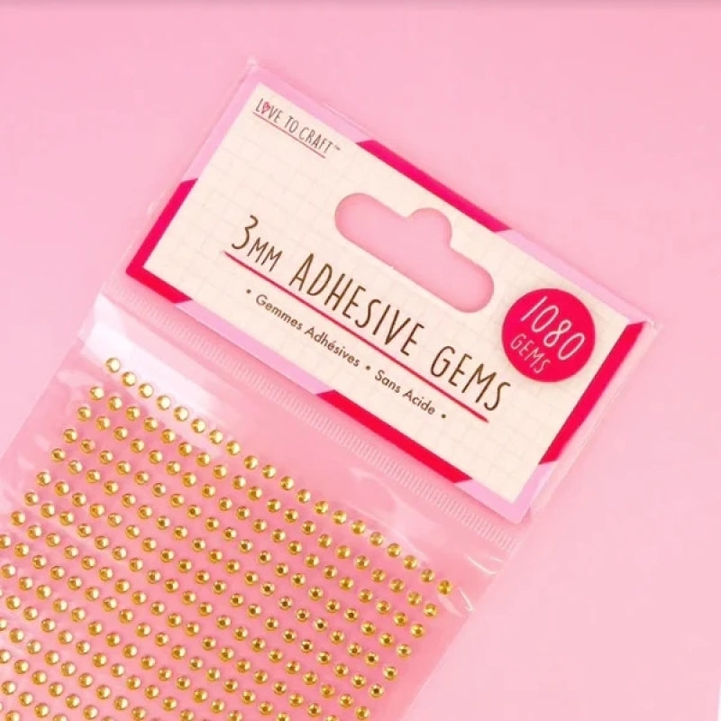 Love To Craft Gems - Gold 3mm (1080 Pack)